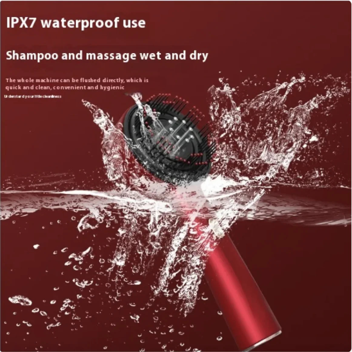Therapeutic Scalp Massage Comb – Red Light & Anti-Slip