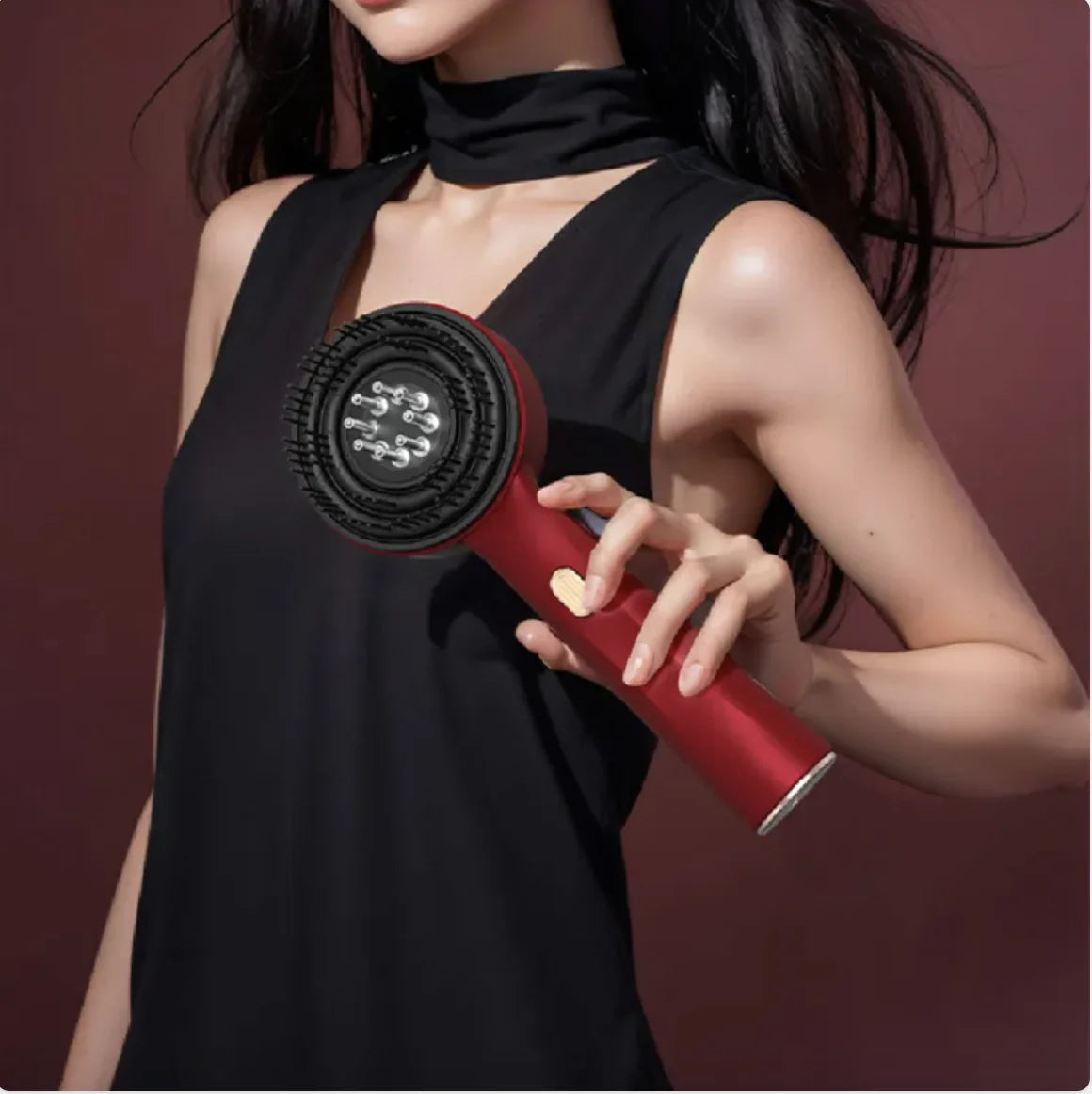 Therapeutic Scalp Massage Comb – Red Light & Anti-Slip