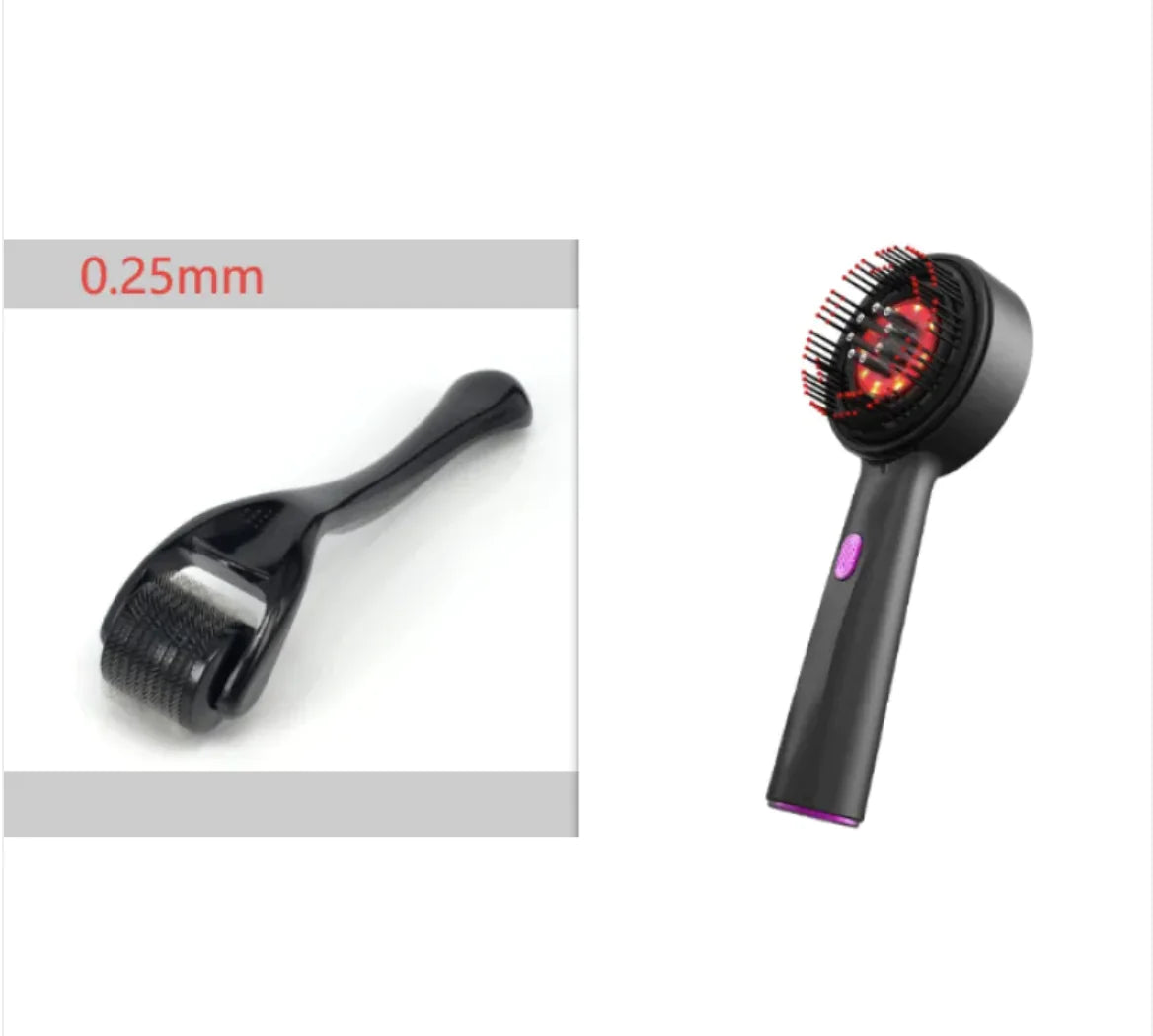 Therapeutic Scalp Massage Comb – Red Light & Anti-Slip